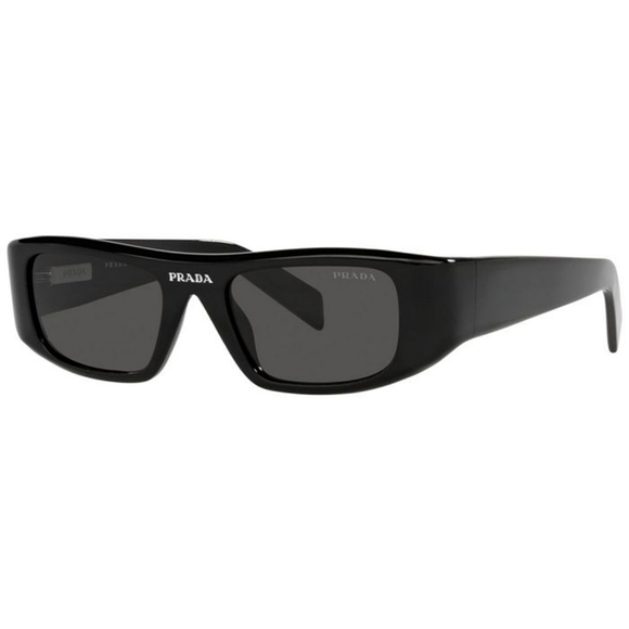 NEW PRADA PR20WS WOMEN SUNGLASSES PR 20WS 1AB5S0 BLACK RECTANGLE PRADA SPR 20WS - Picture 2 of 7